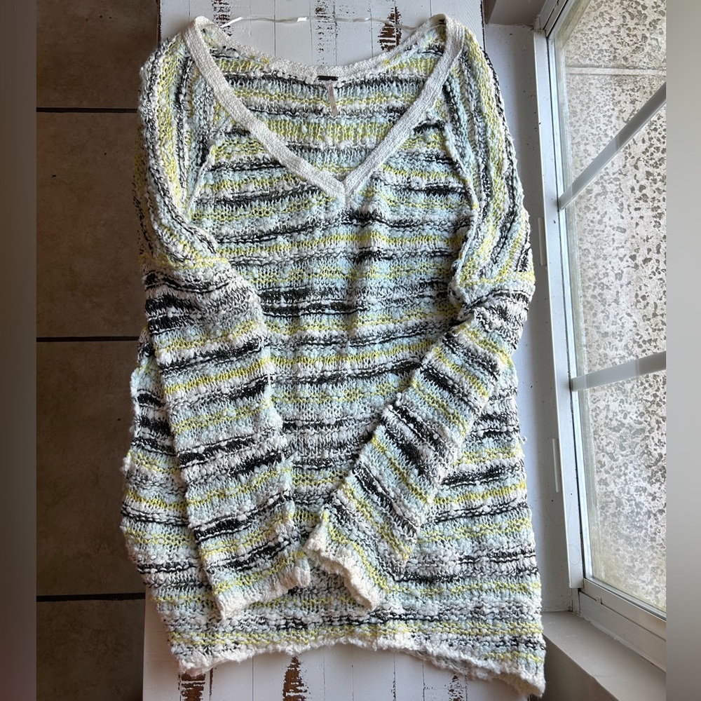 Free people multicolor sweater tunic top - Picture 2 of 8
